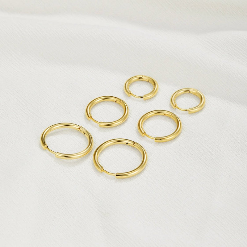 Ensemble de Boucles d'Oreilles Triple Anneau