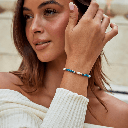 Bracelet en Perles Turquoise et Perles