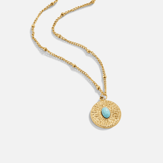 Collier de pièce en pierre turquoise