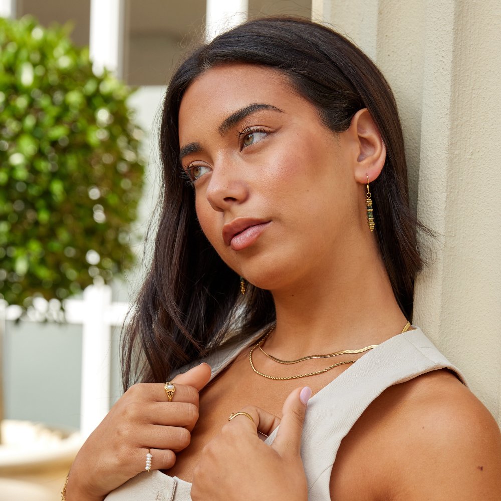 Boucles d'oreilles pendantes en pierre turquoise