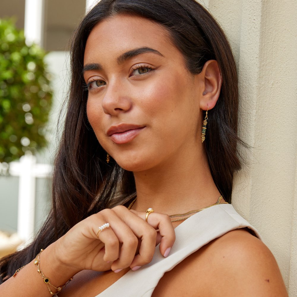 Boucles d'oreilles pendantes en pierre turquoise
