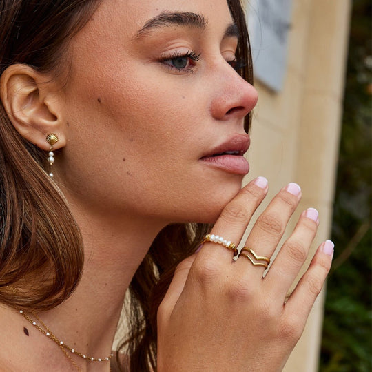 Bague en Perles d'Eau Douce Classique Tordue