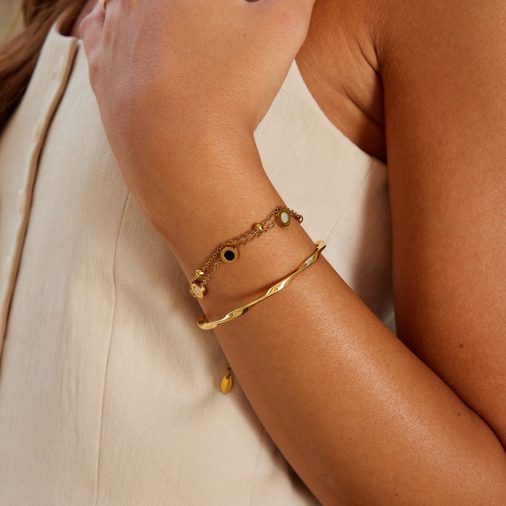 Bracelet en or tordu Imari