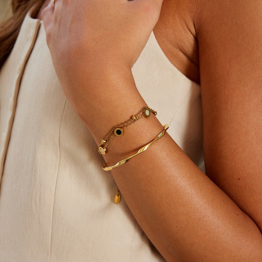 Bracelet en or tordu Imari