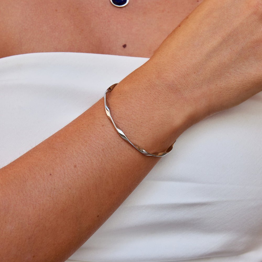 Bracelet en argent Imari torsadé