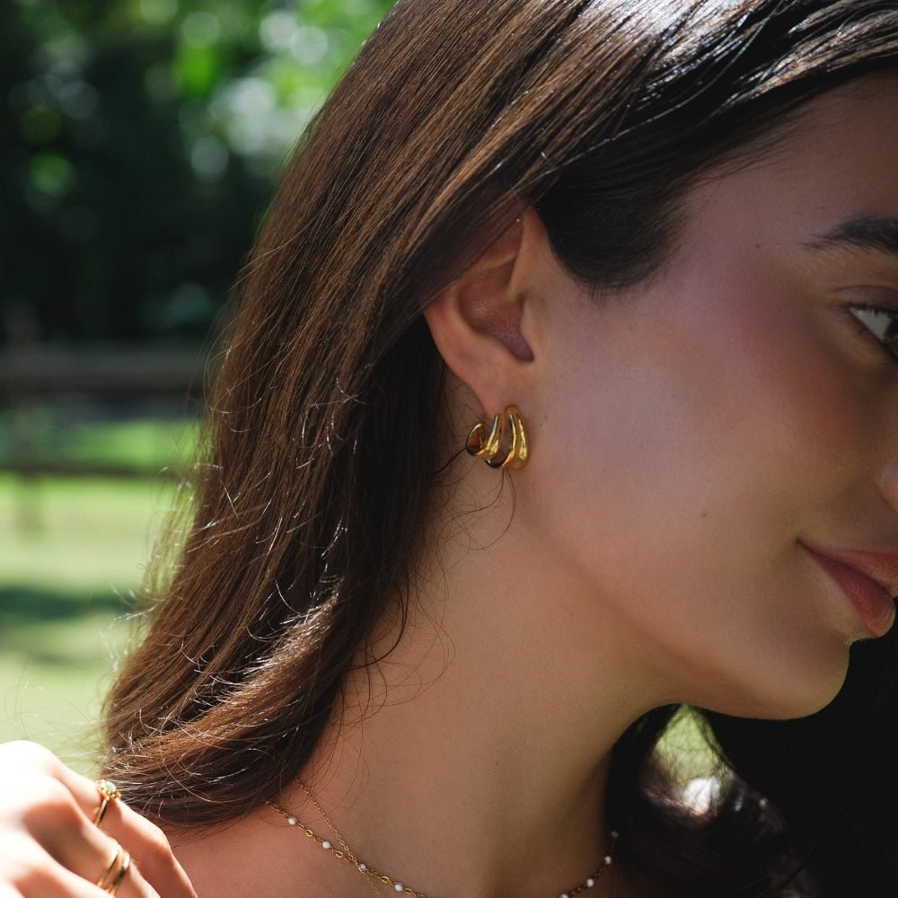 Boucles d'oreilles créoles Ivana torsadées