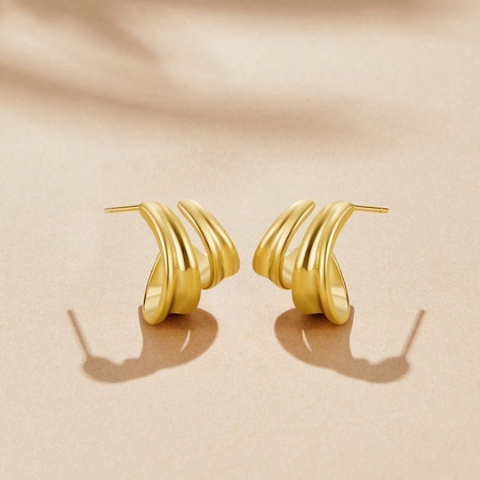 Boucles d'oreilles créoles Ivana torsadées