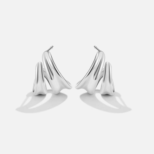 Boucles d'oreilles créoles en argent Ivana torsadées