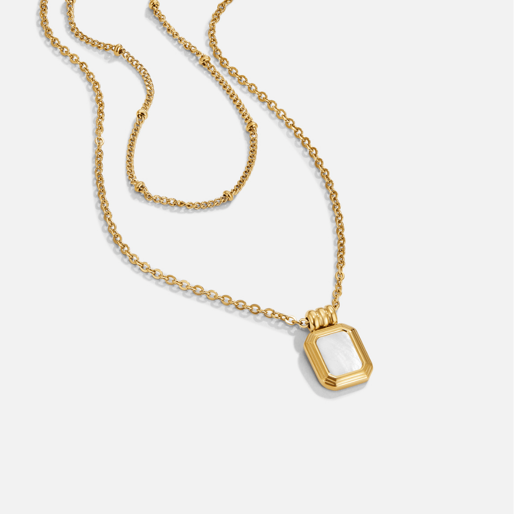Collier Pendentif Blanc Superposé Valerie