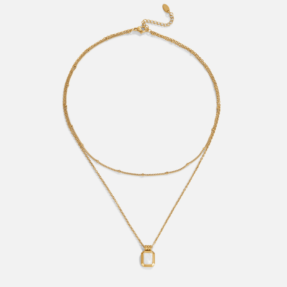 Collier Pendentif Blanc Superposé Valerie