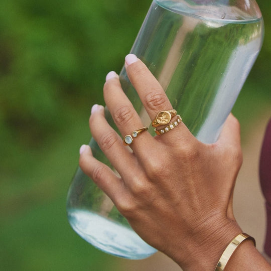 Bague Enveloppante Vintage en Aigue-Marine