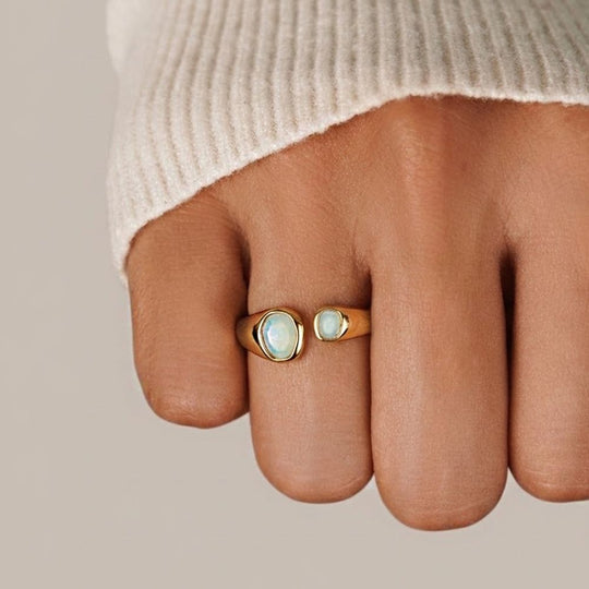 Bague Enveloppante Vintage en Aigue-Marine