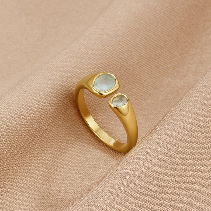 Bague Enveloppante Vintage en Aigue-Marine