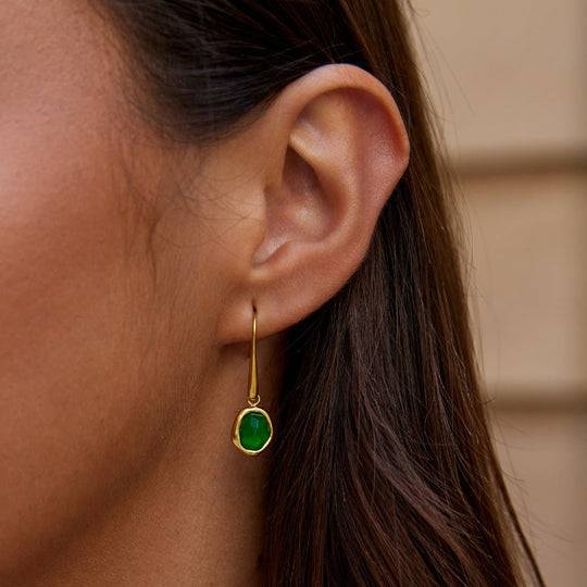 Boucles d'oreilles vintage en émeraude