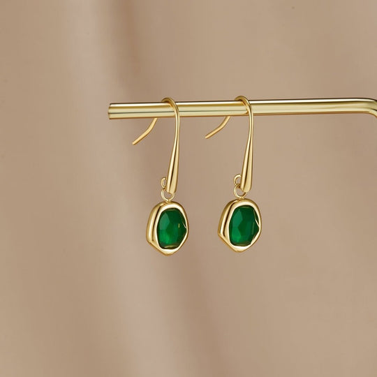 Boucles d'oreilles vintage en émeraude