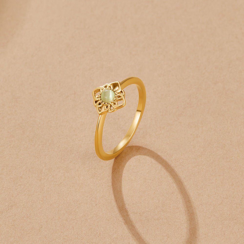 Bague Opale Fleur de Lotus Vintage
