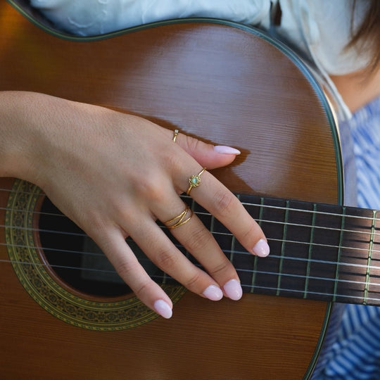 Bague Opale Fleur de Lotus Vintage