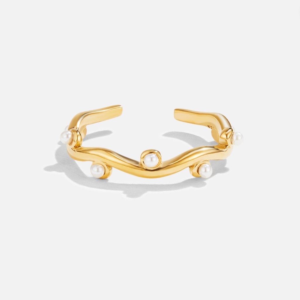 Bague en Perle Ondulée en Or 18K