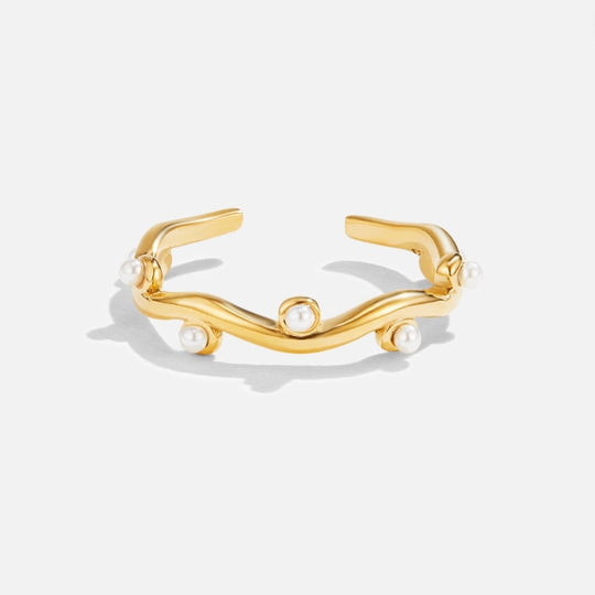 Bague en Perle Ondulée en Or 18K