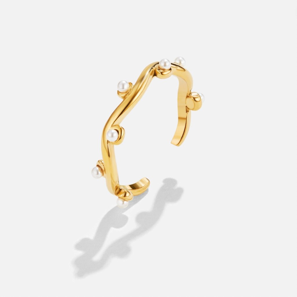 Bague en Perle Ondulée en Or 18K
