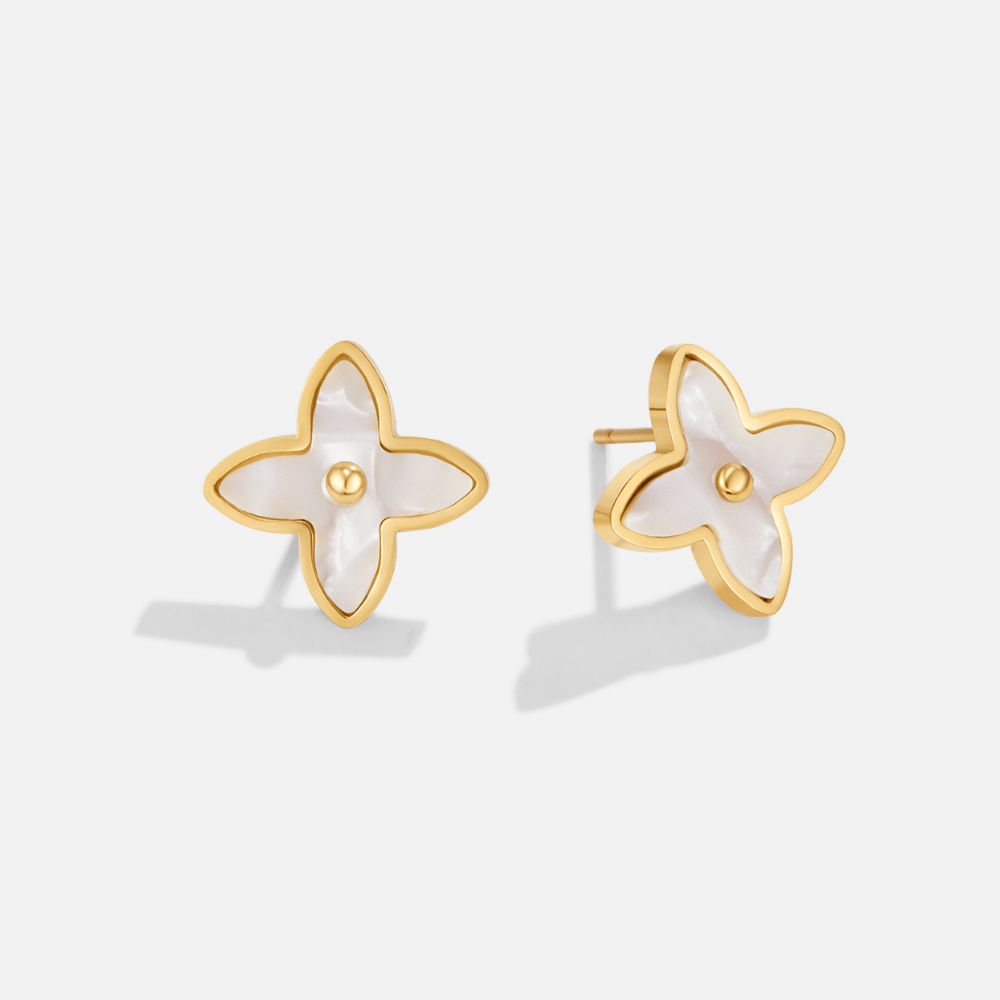 Boucles d'oreilles Pétales de Fleur Blanche