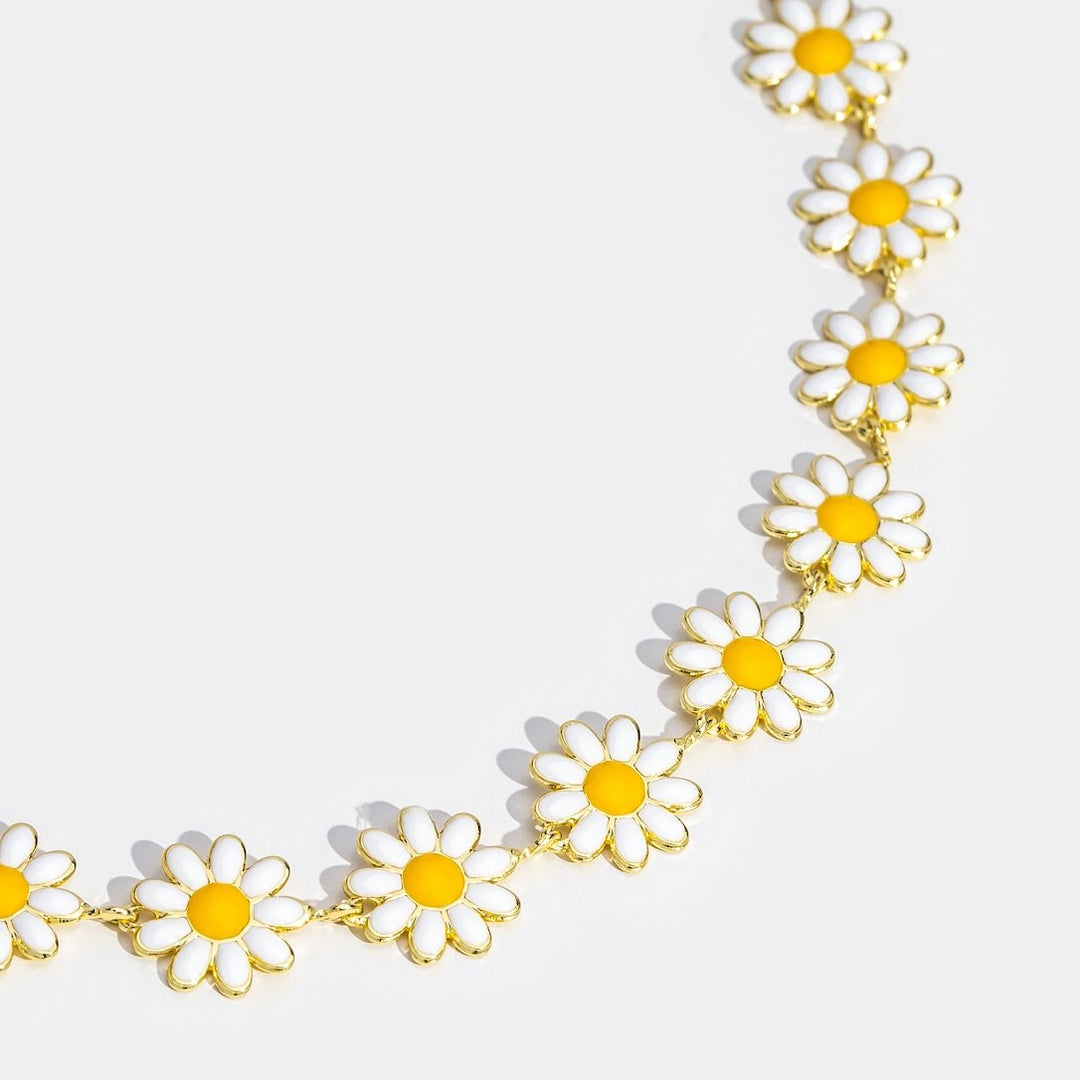 Collier de Fleur Marguerite Blanche