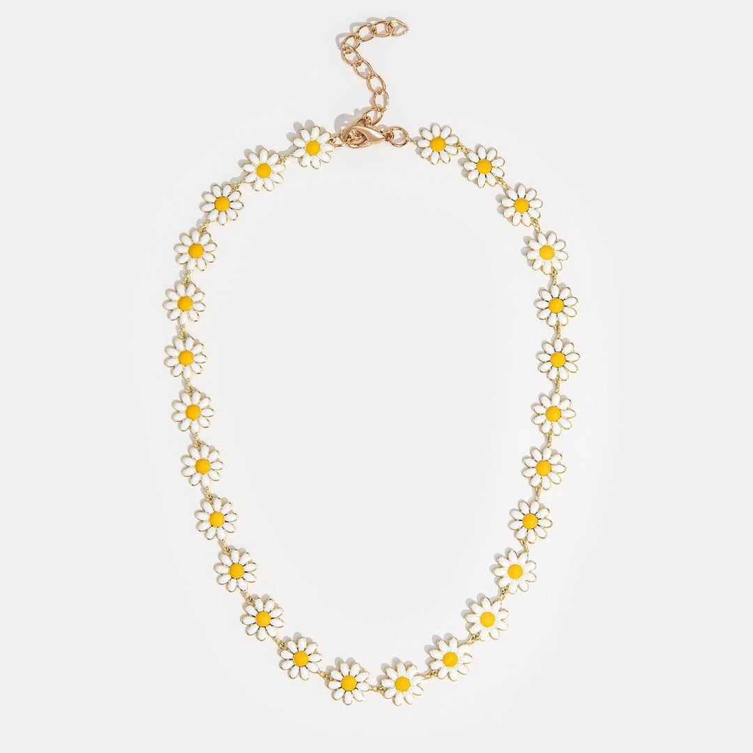 Collier de Fleur Marguerite Blanche