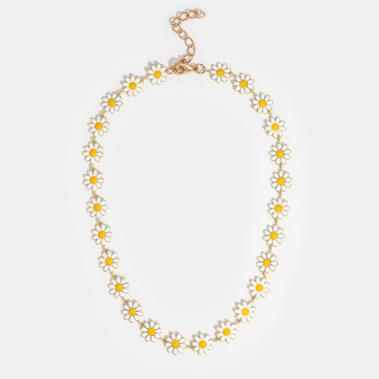 Collier de Fleur Marguerite Blanche