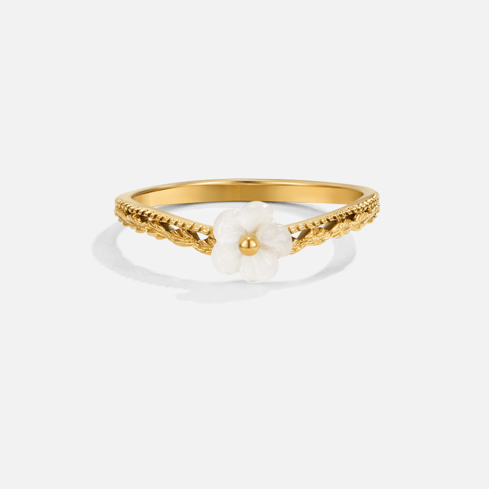 Bague Coquillage Pétale Blanc