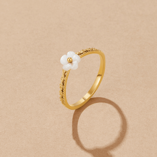 Bague Coquillage Pétale Blanc