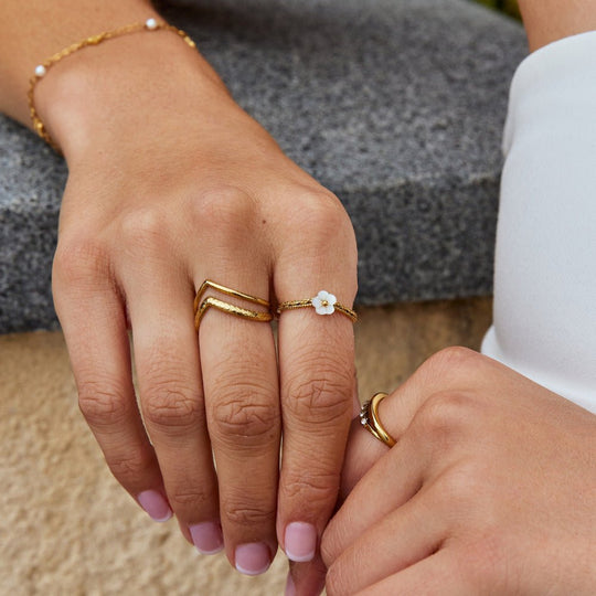 Bague Coquillage Pétale Blanc
