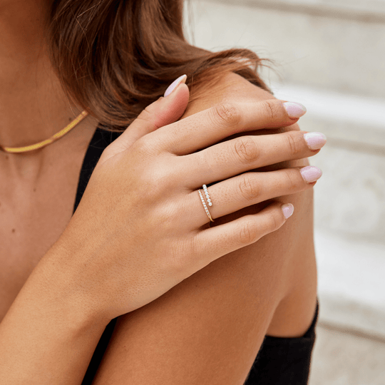 Bague en Perle et Cristal “Wrap Me”